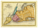 "New York, Queens, Kings, Richmond counties, 1829" Paper Art, 38"x28"