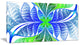 Green Blue Fractal Glass Texture, Abstract Canvas Art Print, 40x20