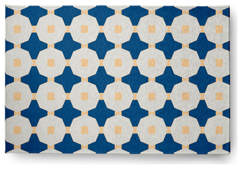 Button Up Spring Chenille Rug, Dark Cobalt Blue, 2'x3'