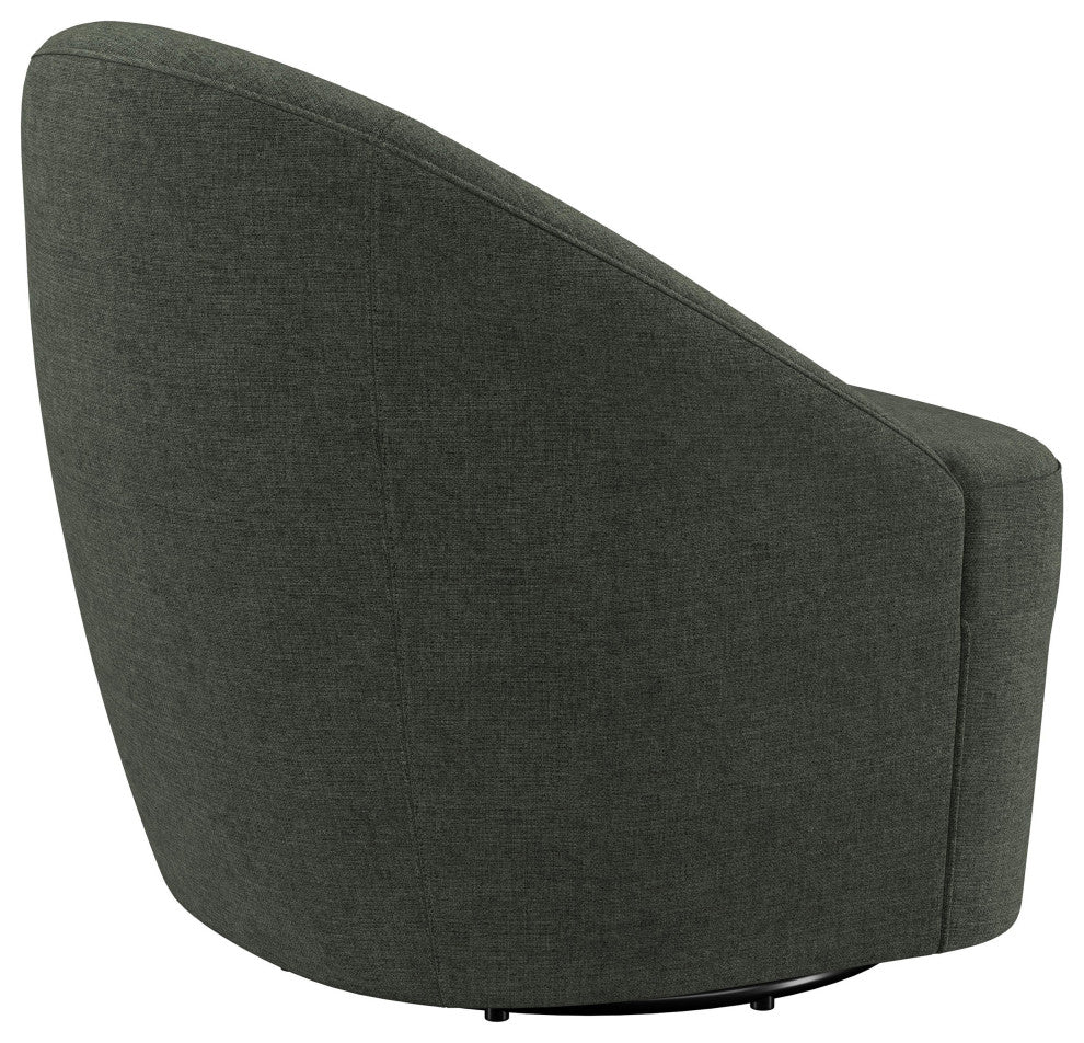 Leon Upholstered Barrel Accent Swivel Chair Hunter Green