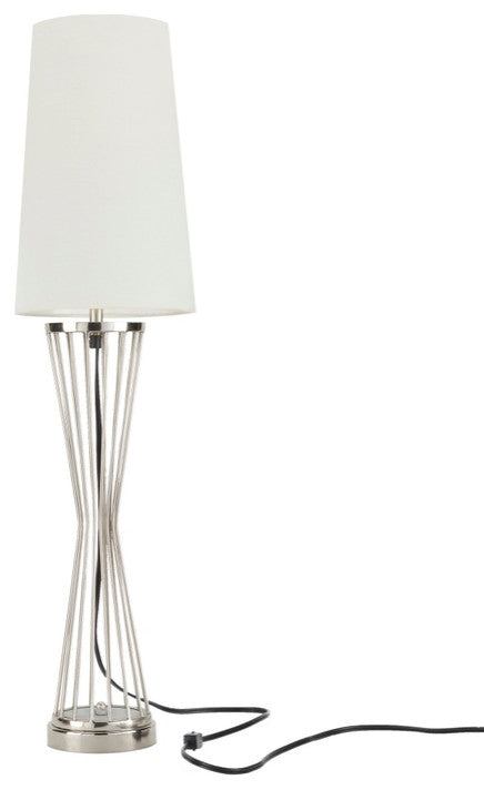 Nourison AKT01 Table Lamp, Silver, 8" x 8" x 33"