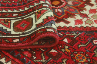 Fine Vintage Distressed Nahid Red/Ivory Runner, 3'11 x 9'11
