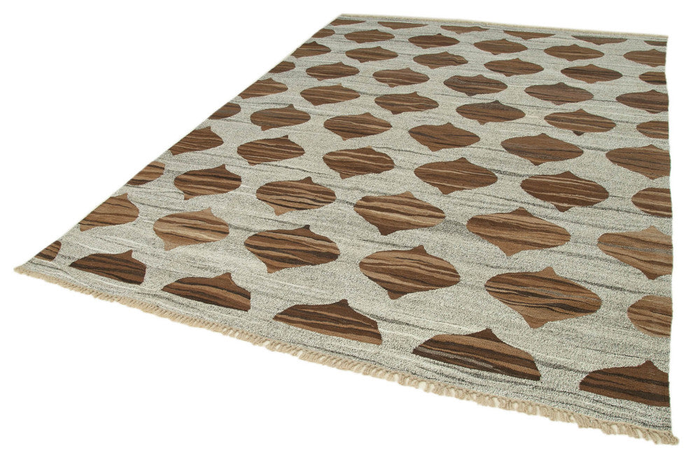 Rug N Carpet - Handwoven Turkish 7' 9'' x 10' 7'' Flatweave Wool Kilim Rug