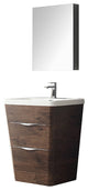 Milano 26" Rosewood Modern Bathroom Vanity With Medicine Cabinet, FFT9151CH