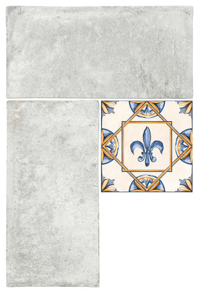 Toscana Spirale Pienza with Giotto Deco Porcelain Floor and Wall Tile