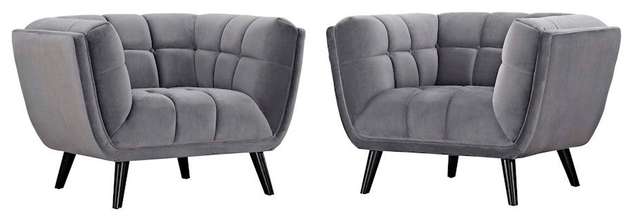 Gray Bestow 2 Piece Performance Velvet Armchair Set