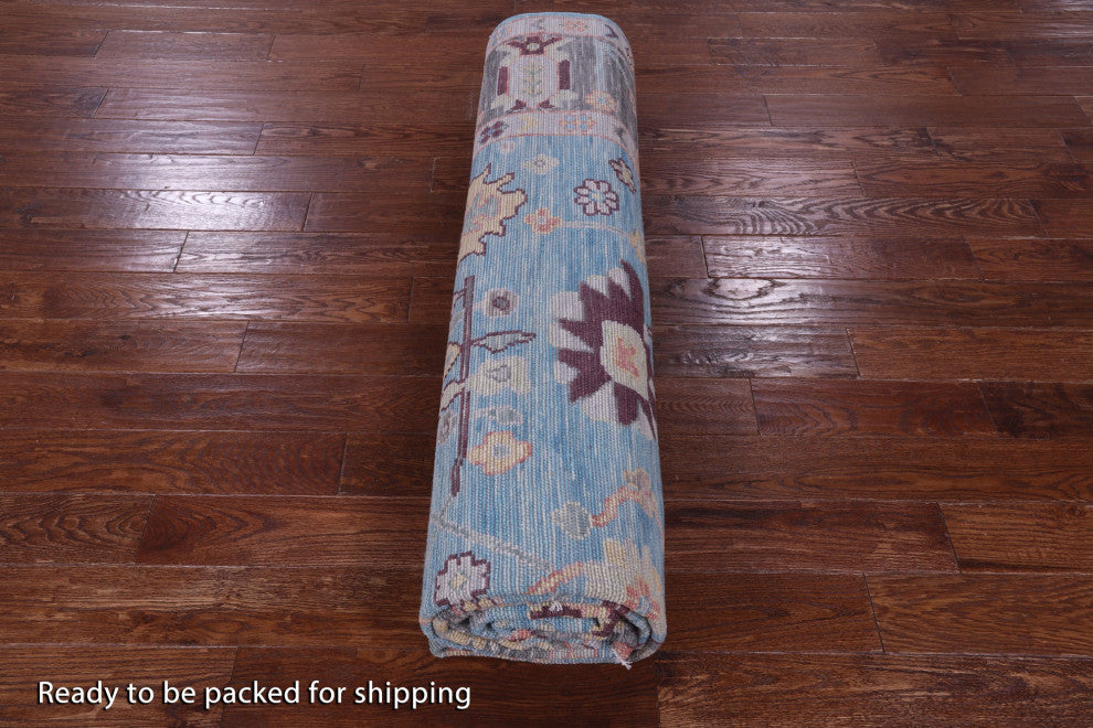 9' 3" X 11' 11" Turkish Oushak Hand Knotted Wool Rug - Q15649