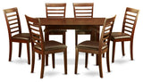 7 Pc Small Table Set - Kitchen Table With Leaf And 6 Kitchen Dining Chairs