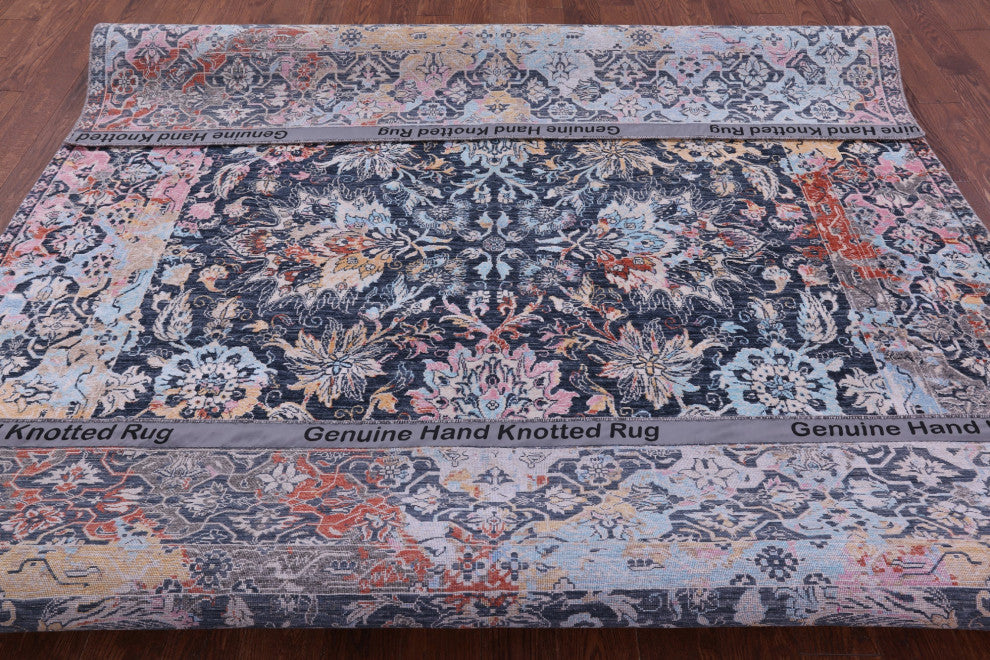 Wool & Silk Persian Hand Knotted Rug 7' 11" X 9' 9" - Q15554