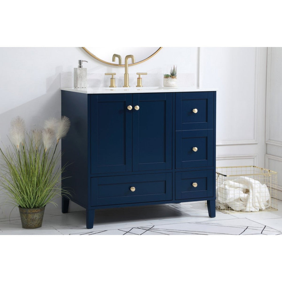 Elegant Decor Sommerville Bathroom Vanity Blue