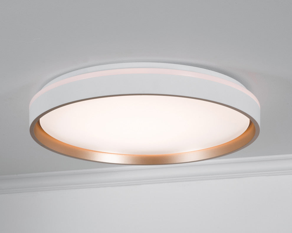 Rana LED Flush Mount 19" White Finish, 5CCT, 120V