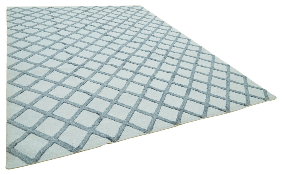 Rug N Carpet - Handmade Modern Design 9' 0'' x 12' 0'' Wool Unique Kilim Rug