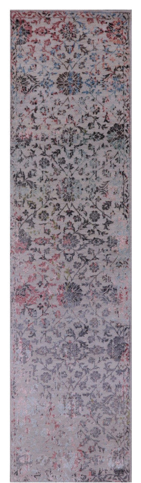 2' 6" X 10' 0" Runner Persian Hand Knotted Modern Wool and Silk Rug Q6310