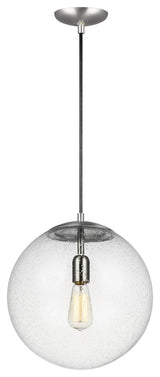 Leo - Hanging Globe 1-Light Pendant, Satin Aluminum