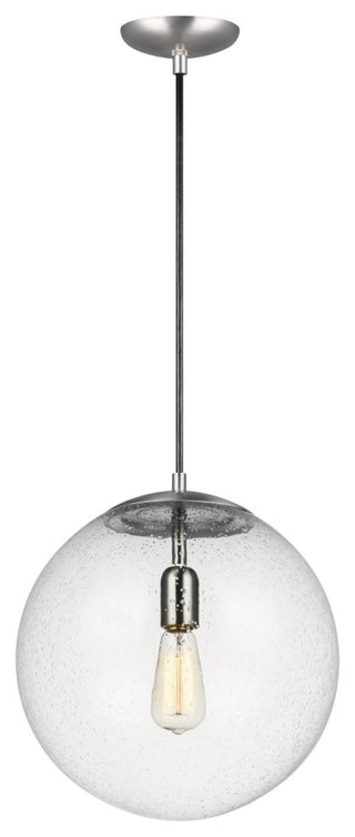 Leo - Hanging Globe 1-Light Pendant, Satin Aluminum