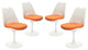 Modern Orange Tulip Dining Side Chair Fabric Set of 4