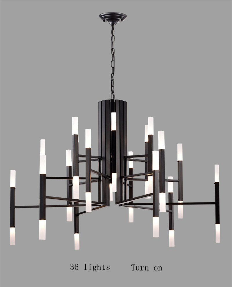 Zelbio | Gold/Black Postmodern LED Chandelier for Living Room, Black, 60 Lights - Dia109.0xh70.1cm / Dia42.9xh27.6"