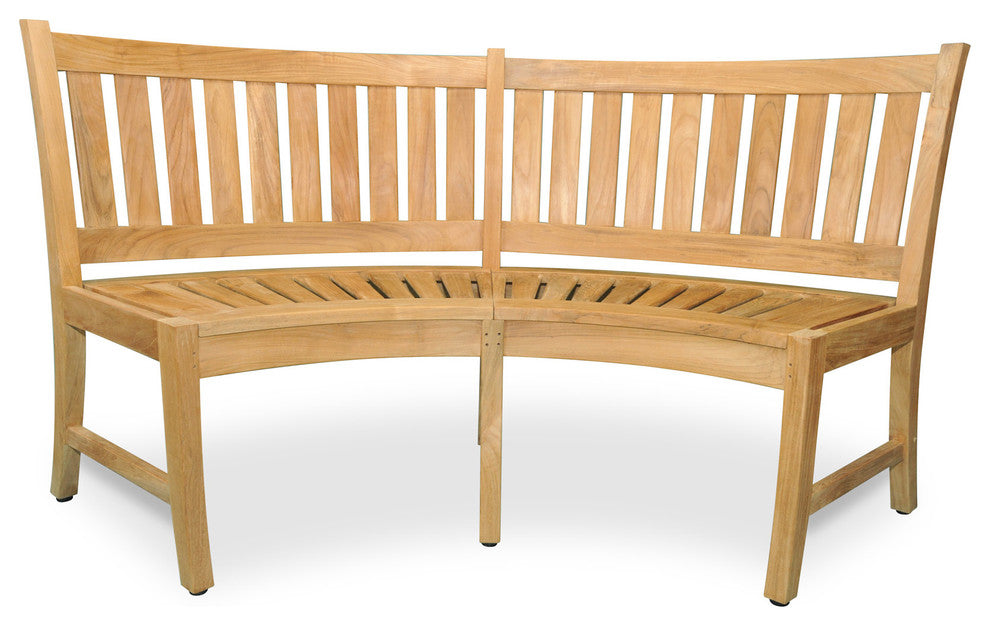 Circular Curved Teak Bench, Estate Collection