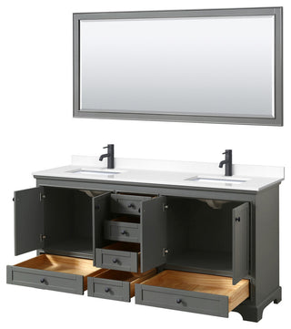 Wyndham Collection WCS202072D-VCA-M70 Deborah 72" - White / Carrara Cultured