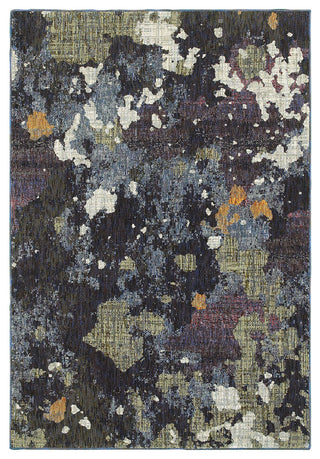 Evolution 8029A Rug, Navy/Green, 5'3"x7'3"