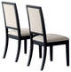 Lexton Cream Upholstered Black Dining Side Chair by Coaster, Set of 2
