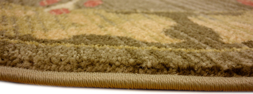 Unique Loom Brown Carnation Edinburgh 6' 0 x 6' 0 Round Rug