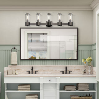 Livex Lighting Quincy 5-Light Black Chrome Large Vanity Sconce