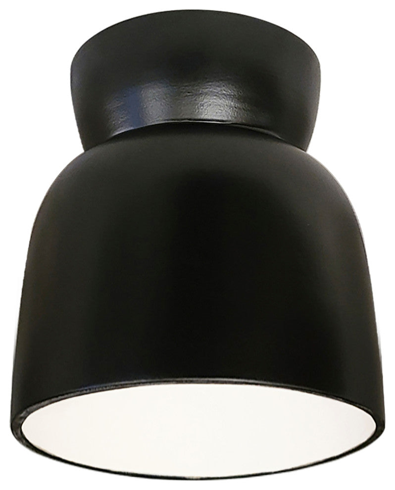 Hourglass Outdoor Flush-Mount, Carbon/Matte Black, Incandescent