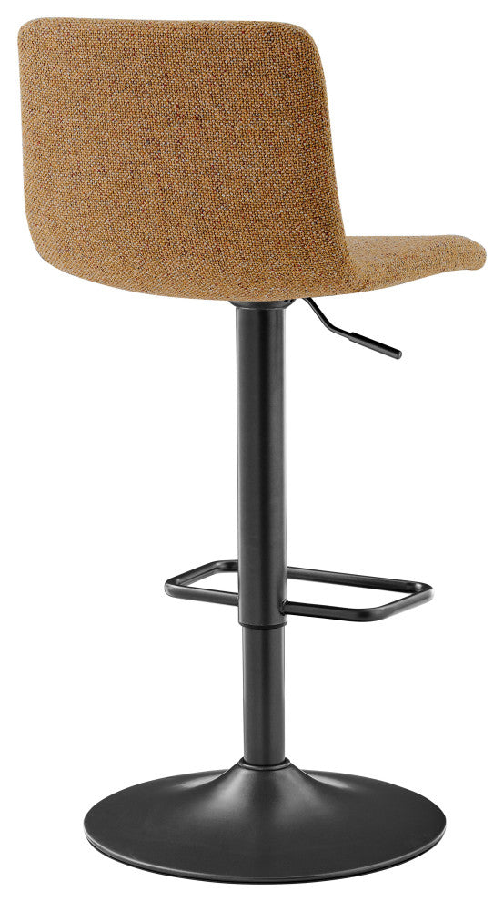 Bruce Gaslift Bar Stool, Pebbled Mustard, Fabric