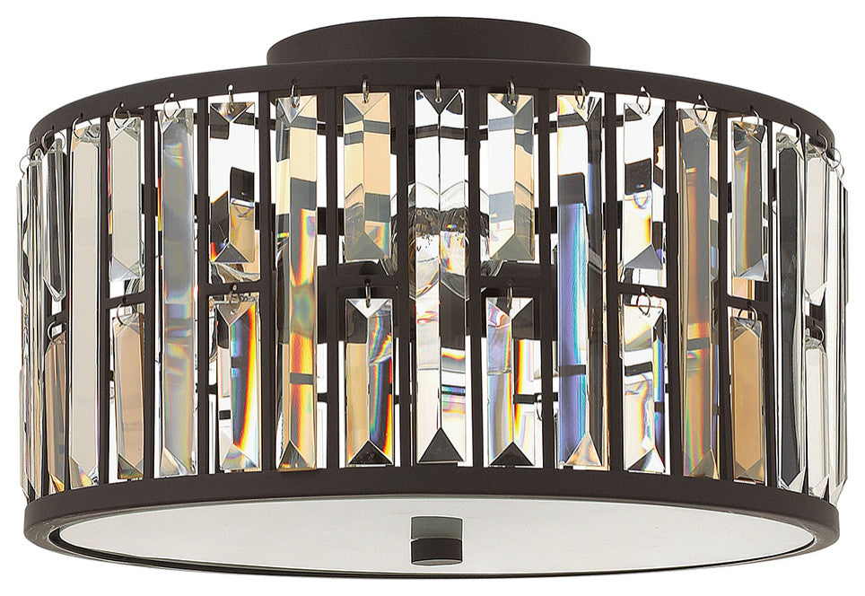 Fredrick Ramond Gemma Medium Flush Mount, Vintage Bronze