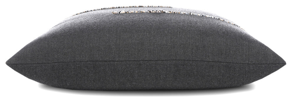 Micro Fringe Carbon Indoor/Outdoor Performance Pillow, 20"x20