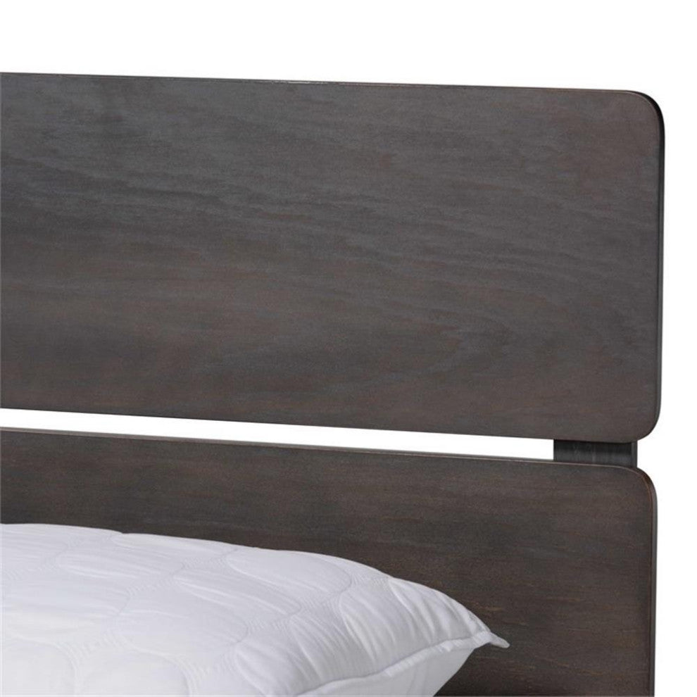 Baxton Studio Anthony Dark Gray Oak Finished Wood King Size Panel Bed