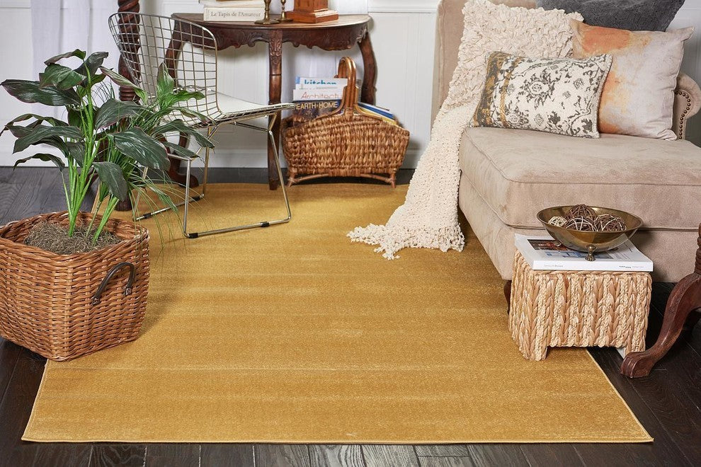Unique Loom Gold Solid Williamsburg 5' 0 x 8' 0 Area Rug