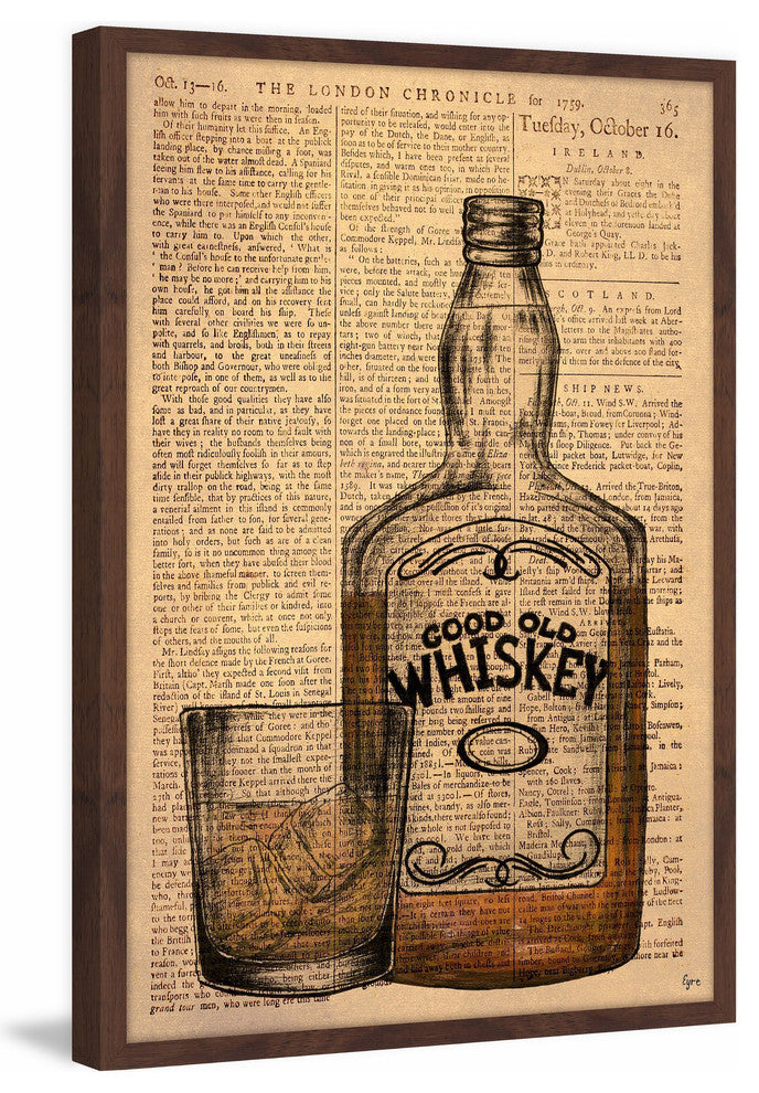 "Whiskey on the Rocks" Framed Painting Print, 24"x36"