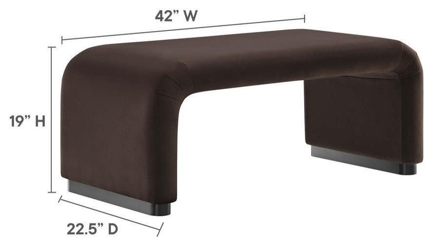 Koda Performance Velvet Waterfall Ottoman