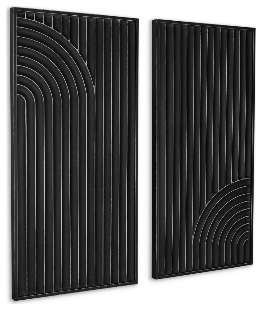 Saanvi Metal Wall Decor, Black, Set of 2