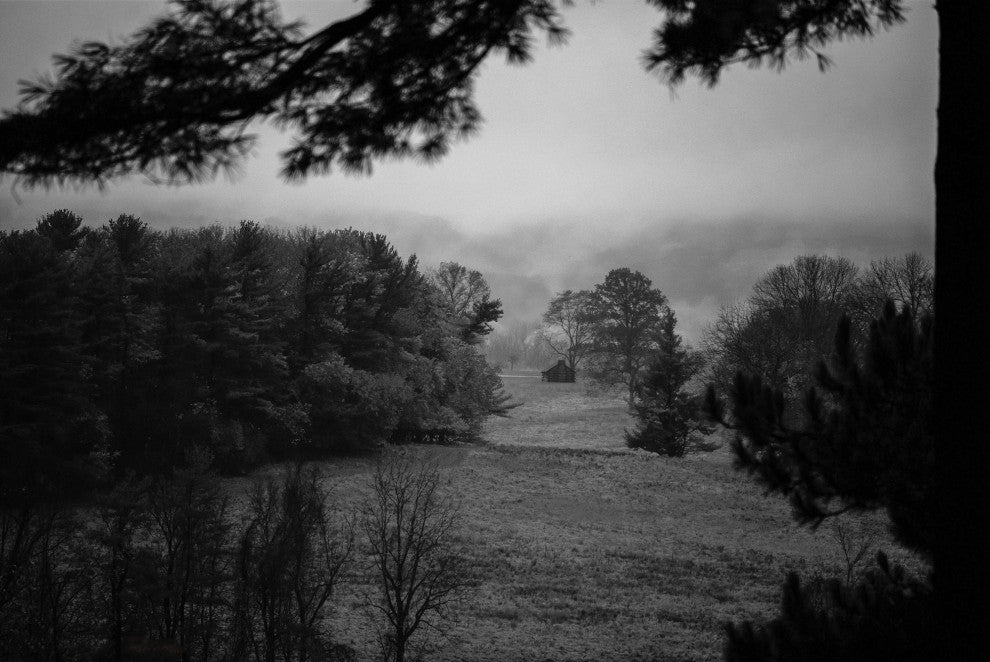Mist of Valley Forge in Black and White Framed Photo Paper Wall Art Prints, Red Oak, 11" X 14"