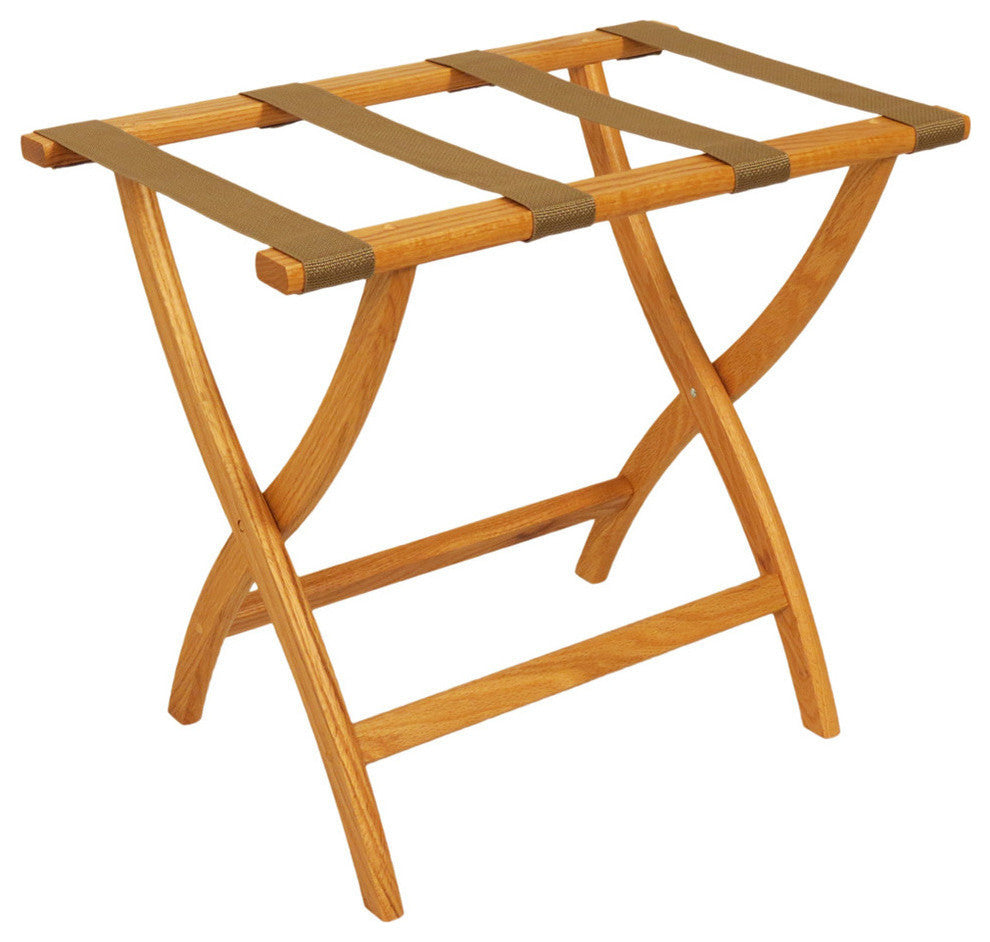 Designer Curve Leg Luggage Rack, Light Oak