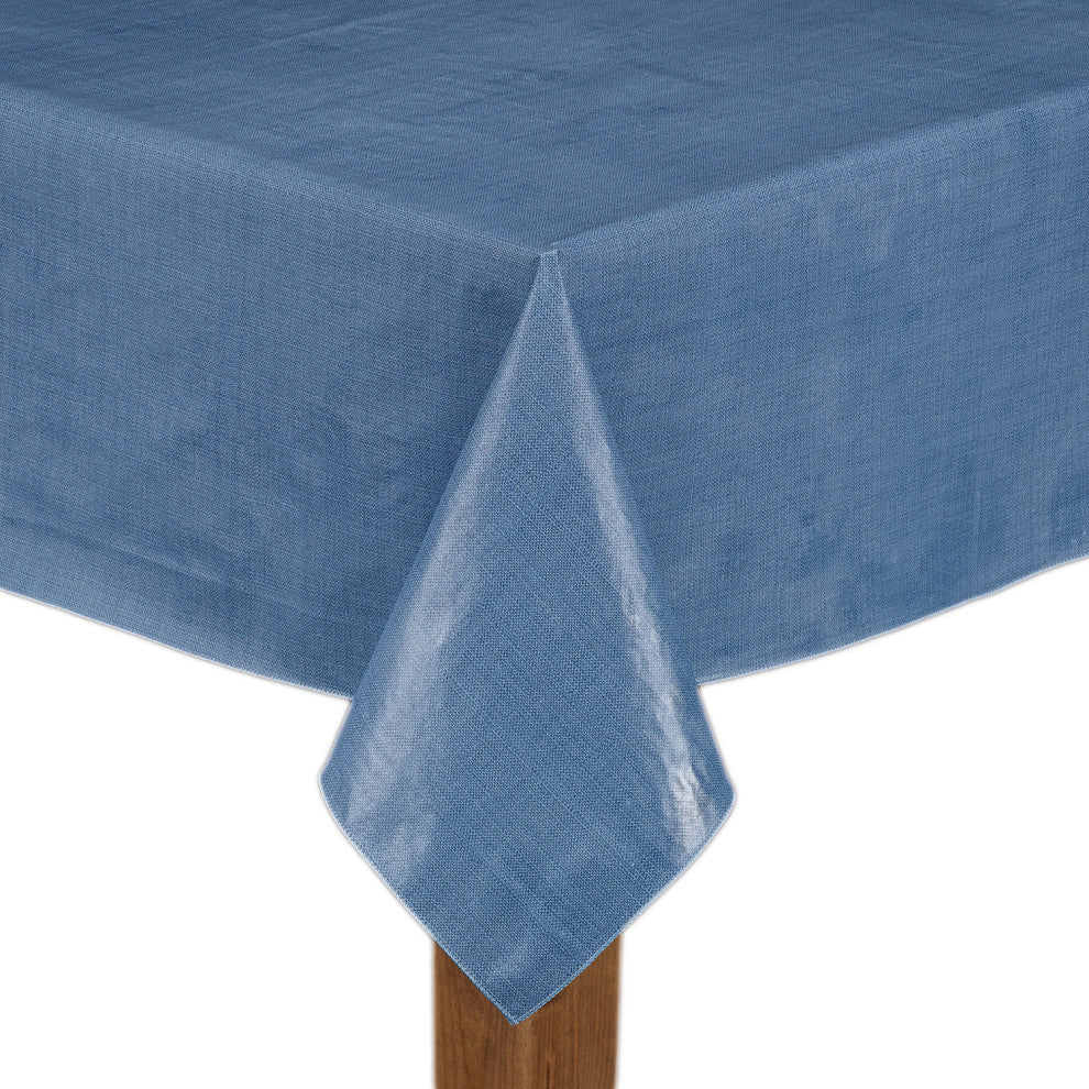 Cafe Deauville 100% Vinyl Tablecloth, Chambray, 52"x52"