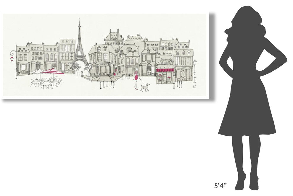 "World Cafe II Paris Pink" Digital Paper Print by Avery Tillmon, 77"x32"