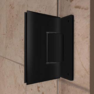 Unidoor Plus 44 1/2 - 45"Wx72"H Frameless Hinged Shower Door, Satin Black