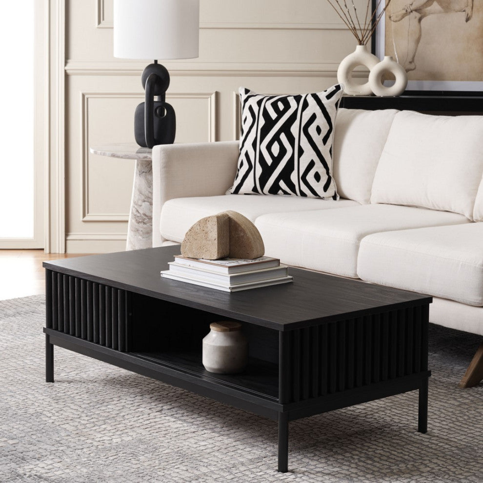 Safavieh Lylia 2 Door Coffee Table, Black/Black