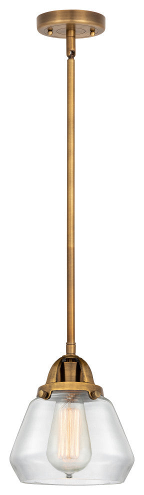 Fulton Mini Pendant, Brushed Brass, Clear, Clear