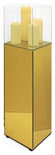 Floating Candles Mirror Glass Display Column or Pedestal, Gold, 42"