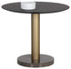 Monaco Bistro Table, Gold, Gray Marble/Charcoal Gray, 35.5"