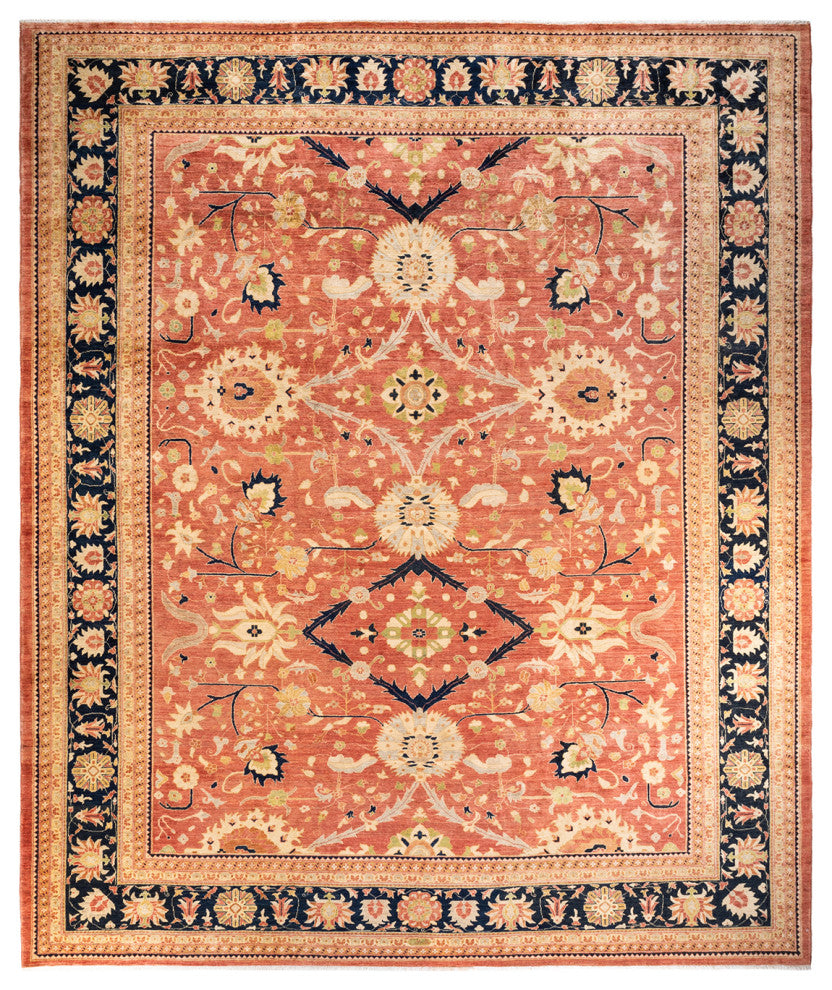 Eclectic, One-of-a-Kind Hand-Knotted Area Rug Orange, 12' 0 x 14' 5