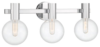 Wright 3-Light Bathroom Vanity Light, Matte Black, Chrome