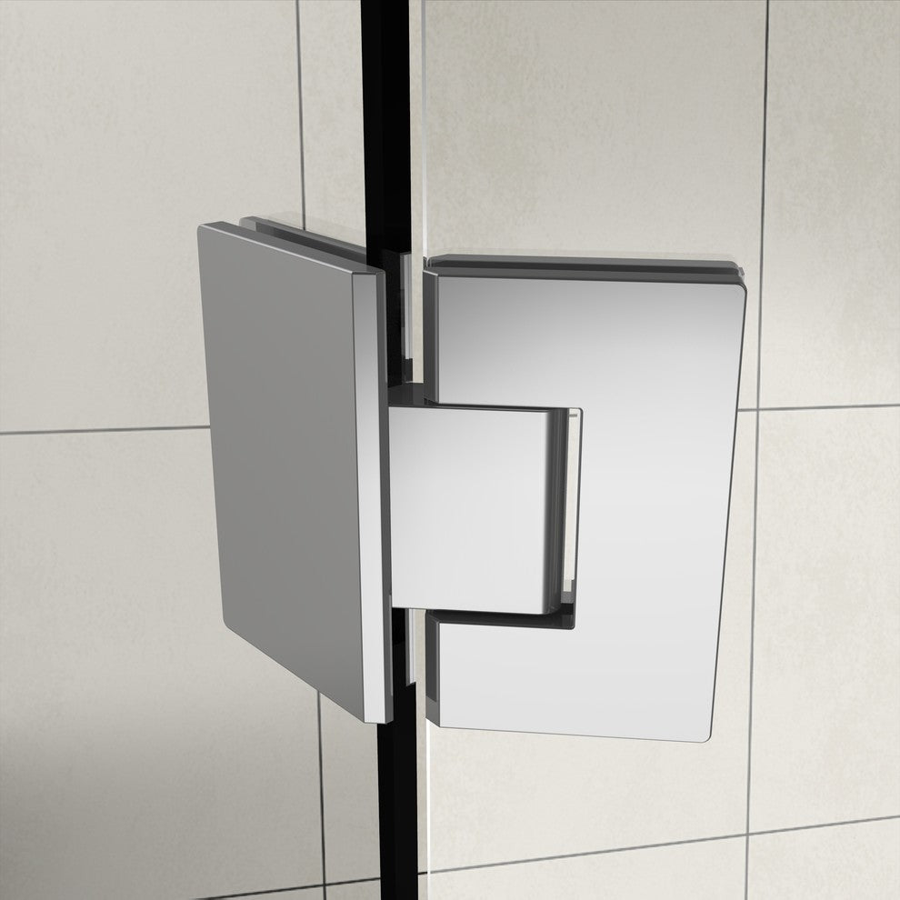 Merrick 34"-34.25"x72" Frameless Neo-Angle Shower Enclosure, Chrome, Chrome, 40
