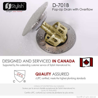 STYLISH Brushed Nickel Pop-Up Bathroom Sink with Overflow Set of Two