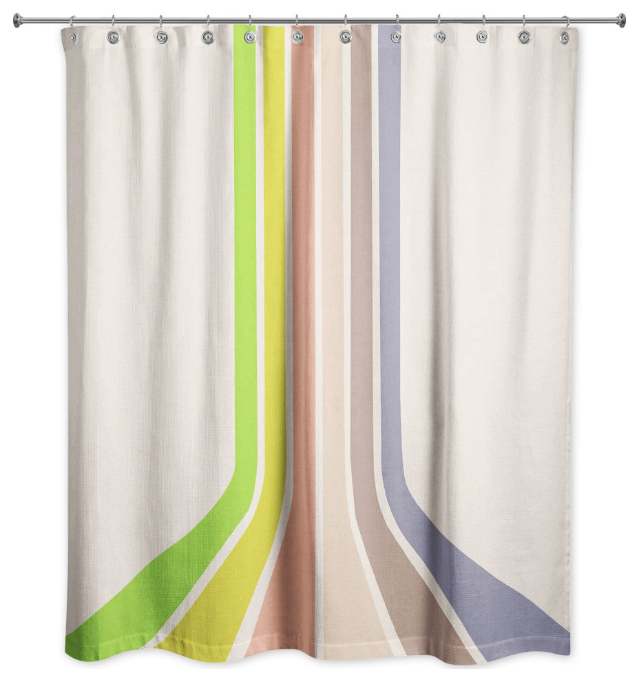Retro Stripes 1 71x74 Shower Curtain
